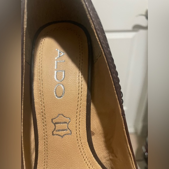 Aldo Dark brown leather wedges - Picture 4 of 6